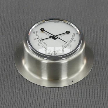 VT160 - teploměr a vlhkoměr analogový, stříbrný, průměr 103 mm
