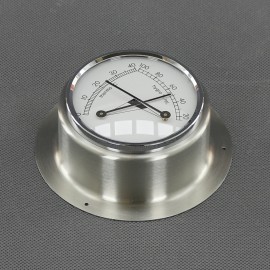 VT160 - teploměr a vlhkoměr analogový, stříbrný, průměr 103 mm