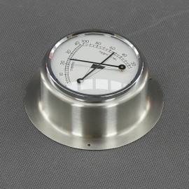 VT160 - teploměr a vlhkoměr analogový, stříbrný, průměr 103 mm