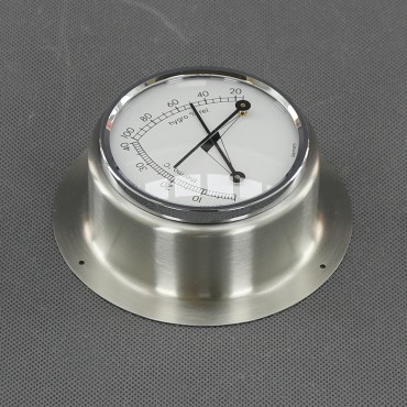 VT160 - teploměr a vlhkoměr analogový, stříbrný, průměr 103 mm