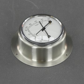 VT160 - teploměr a vlhkoměr analogový, stříbrný, průměr 103 mm