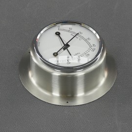 VT160 - teploměr a vlhkoměr analogový, stříbrný, průměr 103 mm