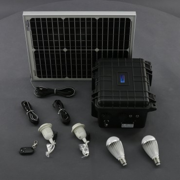 SO202 - solární systém 20 W s aku, 12 V a USB a LED, přenosný