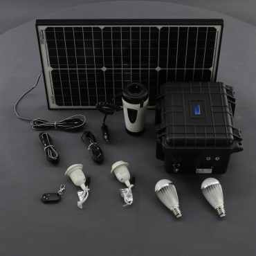 SO204 - solární systém 30 W s aku, 12 V a USB a LED, přenosný