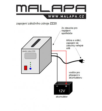 schéma zapojení záložního zdroje ZZ20