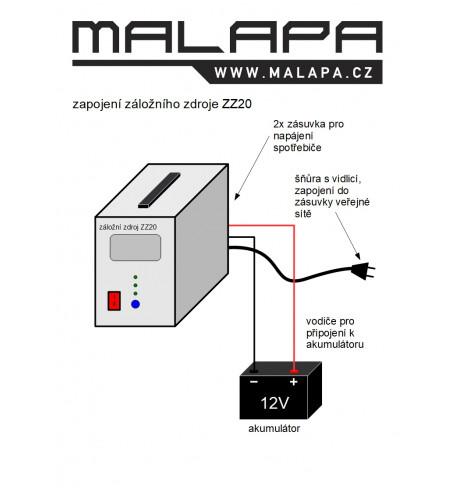 schéma zapojení záložního zdroje ZZ20