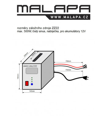 rozměry záložního zdroje ZZ22