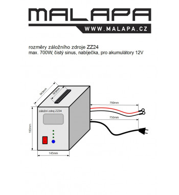 rozměry záložního zdroje ZZ24