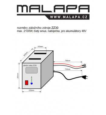 rozměry záložního zdroje ZZ30