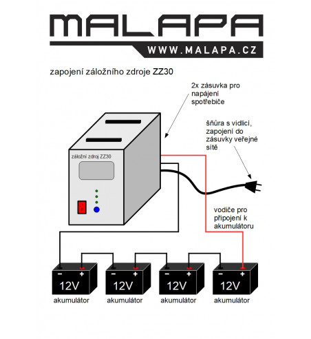 schéma zapojení záložního zdroje ZZ30