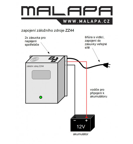 schéma zapojení záložního zdroje ZZ44