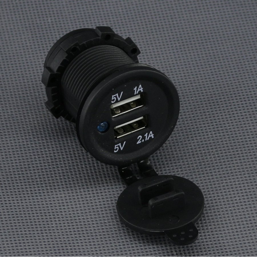 SI122 - 2x USB-A nabíječka 1 + 2,1 A, IP65, panelová
