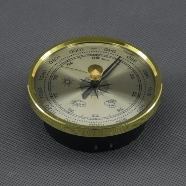VT30 - barometr analogový, zlatý, průměr 70 mm