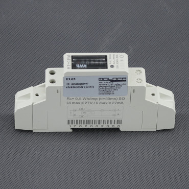 EL05 - elektroměr 230 V, 30 A, analogový, na DIN lištu