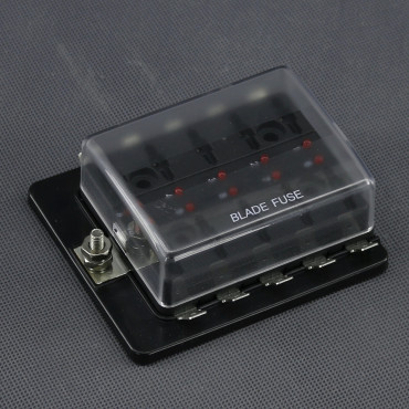 SI615 - pouzdro 10x nožové autopojistky Standard, 10x 16 A a LED