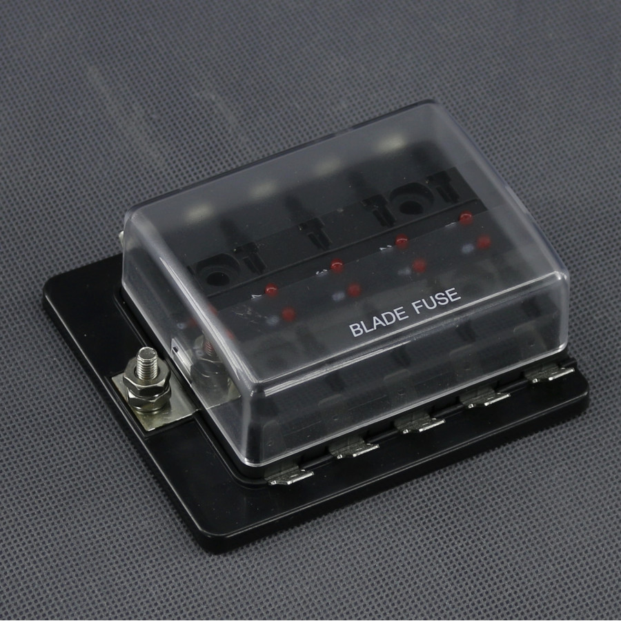 SI615 - pouzdro 10x nožové autopojistky Standard, 10x 16 A a LED