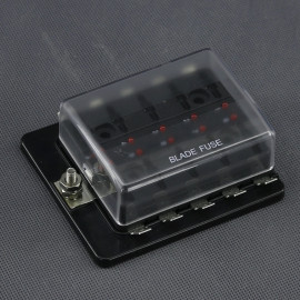 SI615 - pouzdro 10x nožové autopojistky Standard, 10x 16 A a LED