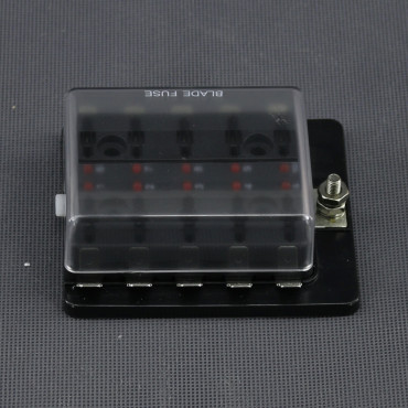SI615 - pouzdro 10x nožové autopojistky Standard, 10x 16 A a LED