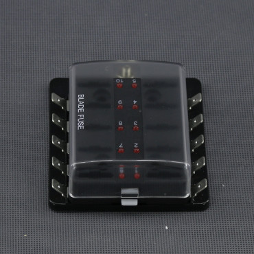SI615 - pouzdro 10x nožové autopojistky Standard, 10x 16 A a LED
