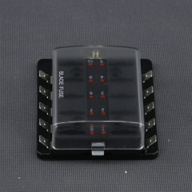 SI615 - pouzdro 10x nožové autopojistky Standard, 10x 16 A a LED