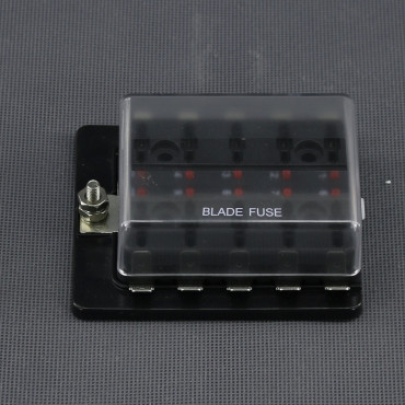 SI615 - pouzdro 10x nožové autopojistky Standard, 10x 16 A a LED