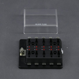 SI615 - pouzdro 10x nožové autopojistky Standard, 10x 16 A a LED