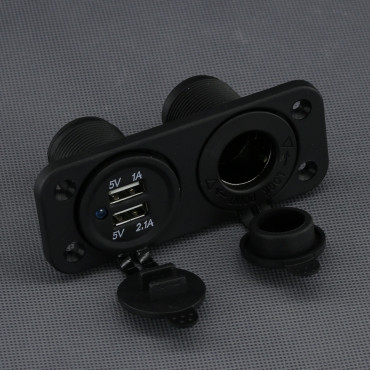 SI126 - USB-A nabíječka + auto zásuvka (CL), IP65, panelová