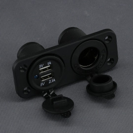 SI126 - USB-A nabíječka + auto zásuvka (CL), IP65, panelová