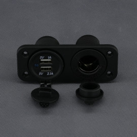 SI126 - USB-A nabíječka + auto zásuvka (CL), IP65, panelová