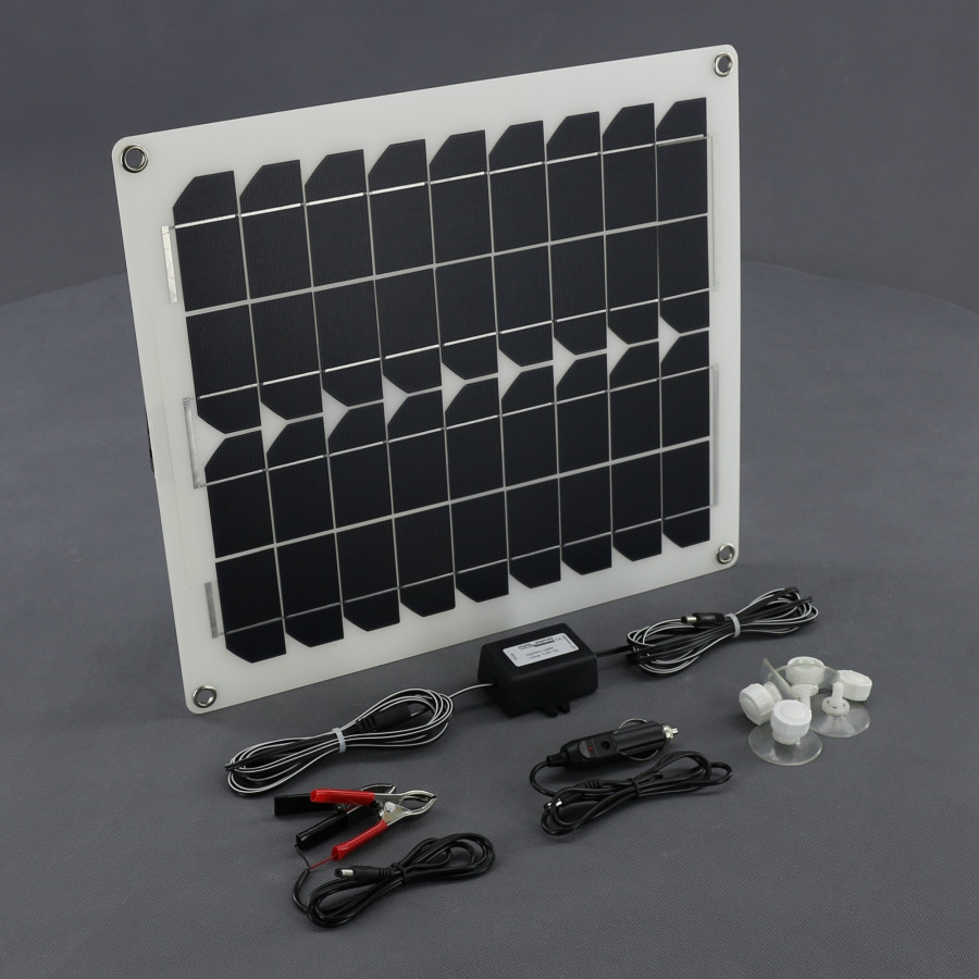 SO128 - solární nabíječka autobaterií 12 V, 30 W, ohebná a USB