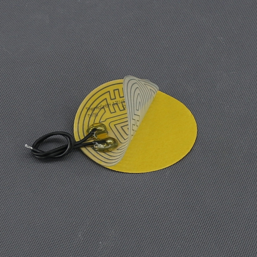 TF1204 - topná fólie PES 12 V, 15 W, lepicí, průměr 90 mm