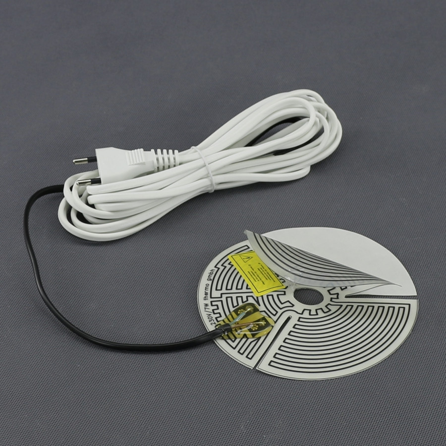 TF1208 - topná fólie PES 230 V, 7 W, lepicí, průměr 140 mm
